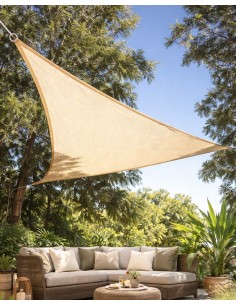 toldo vela 150gr (hdpe) triangular beige 5 x 5 x 5 m