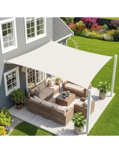 toldo vela 150gr (hdpe) cuadrado beige 5 x 5 m