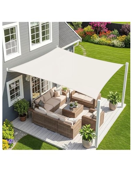 toldo vela 150gr (hdpe) cuadrado beige 5 x 5 m