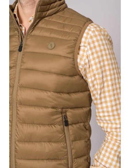 chaleco niza british cotton camel g900 talla l