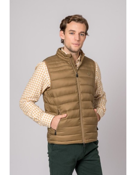 chaleco niza british cotton camel g900 talla l