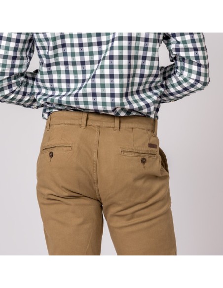 pantalon chino classic british cotton camel t. 40