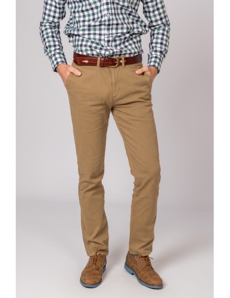 pantalon chino classic british cotton camel t. 52