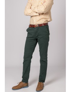 pantalon chino classic british cotton green t. 50
