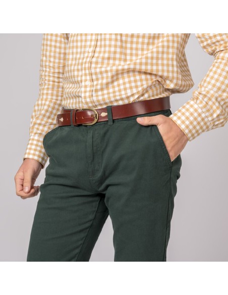 pantalon chino classic british cotton green t. 50