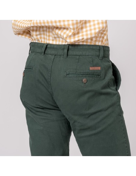pantalon chino classic british cotton green t. 50