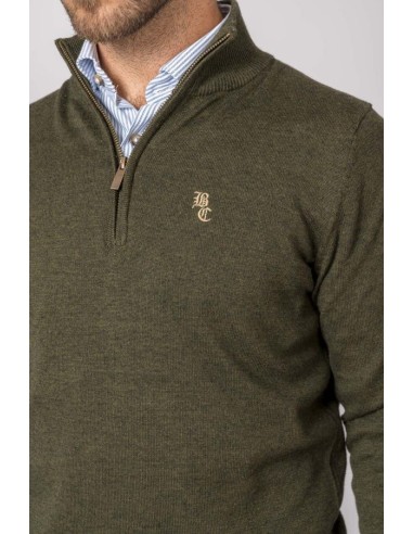 jersey c/cremallera british cotton verde talla m