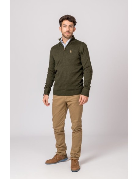 jersey c/cremallera british cotton verde talla xxl