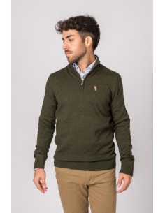 jersey c/cremallera british cotton verde talla xxl