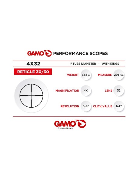 visor telescopico 4 x 32 wr gamo