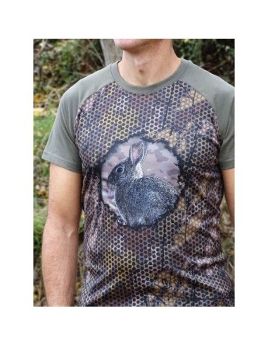 camiseta forest-print 3d conejo talla l