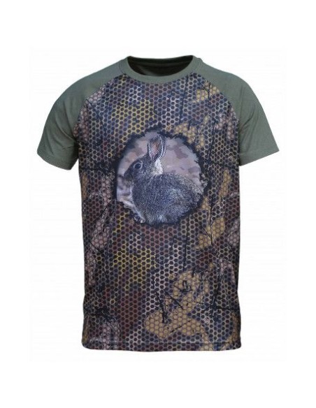 camiseta forest-print 3d conejo talla xxl