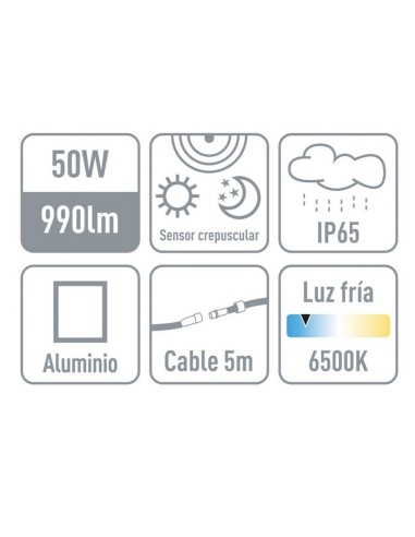 proyector solar led mercurio 50w ip65