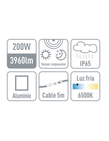 proyector solar led mercurio 200w ip65