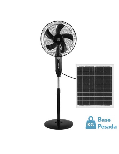 ventilador de pie solar boreal negro 30w 3vel 5asp