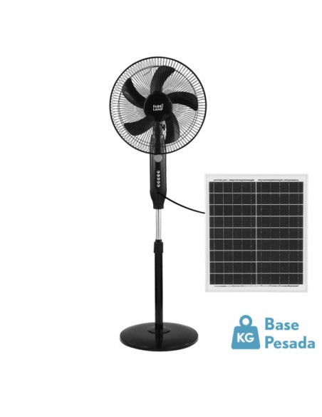 ventilador de pie solar boreal negro 30w 3vel 5asp