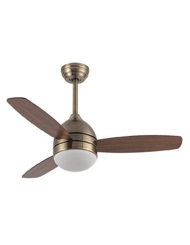 ventilador 30w dc maestral cuero 3 aspas roble/nog