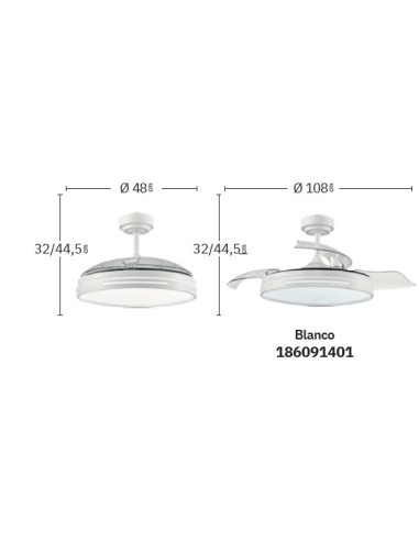 ventilador dc 72w micenas blanco 3 aspas transp