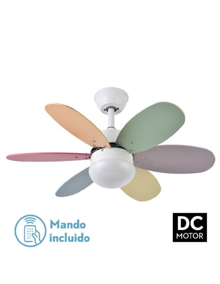 ventilador dc alves 2xe27 blanco 6 aspas rev c.rem