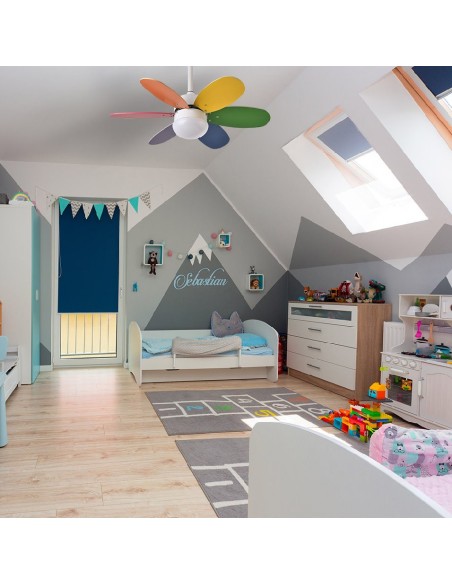 ventilador dc alves 2xe27 blanco 6 aspas rev c.rem