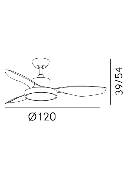 ventilador dc hayate 48w 4080lm blanco 3 asp