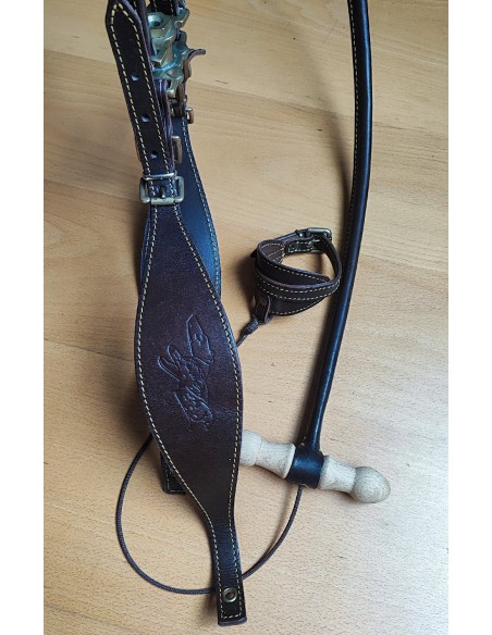 trailla para galgo doble giratoria vaquetilla