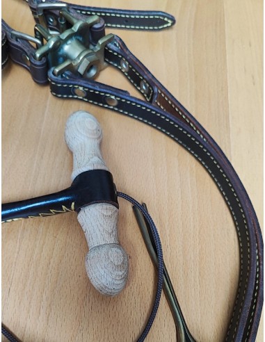 trailla para galgo doble giratoria vaquetilla