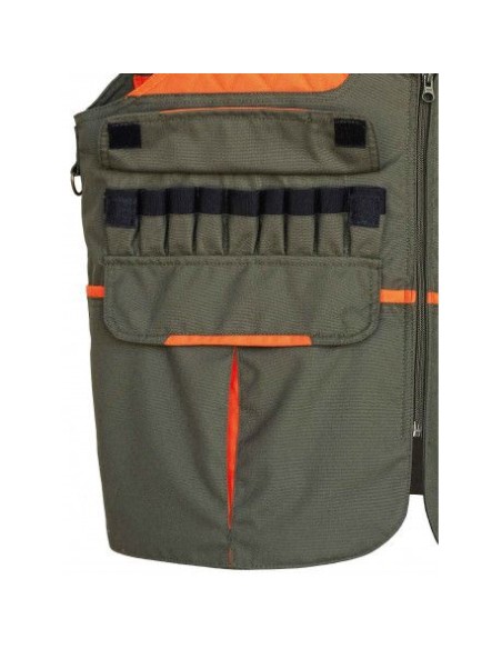 chaleco doble morral caqui/naranja iron talla m