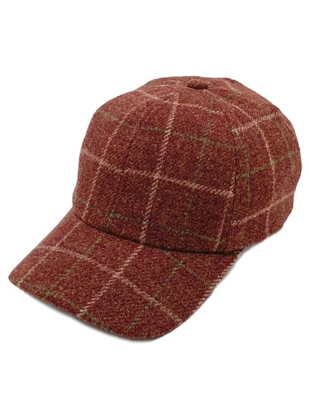 gorra deportiva baseball tartan bordeaus s/m