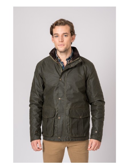 chaqueta encerada padded bc verde talla xl