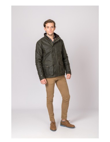 chaqueta encerada padded bc verde talla xl