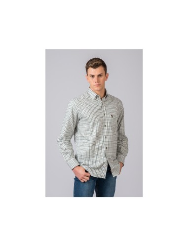 camisa cuadros marron y verde british cotton t.s