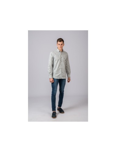 camisa cuadros marron y verde british cotton t.l