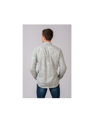 camisa cuadros marron y verde british cotton t.xxl
