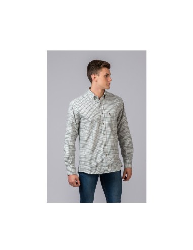 camisa cuadros marron y verde british cotton t.3xl