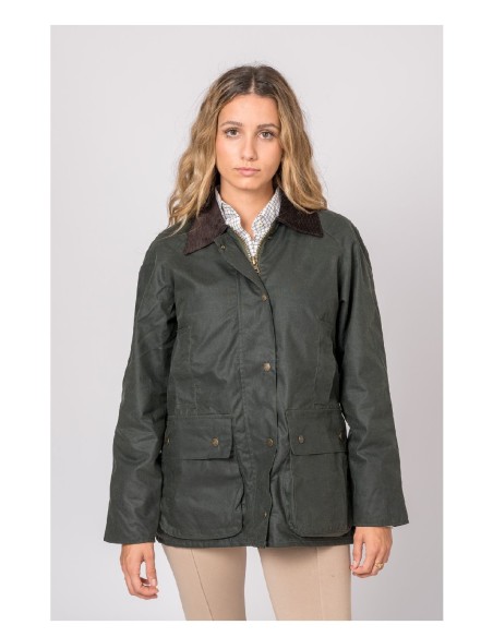 chaqueta encerada woman wax classic verde talla m