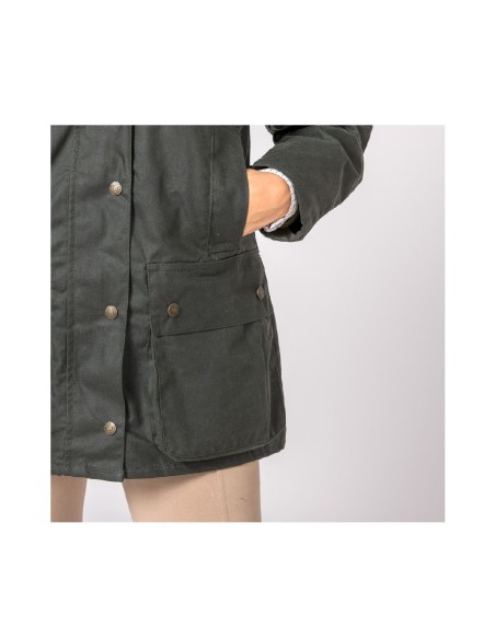 chaqueta encerada woman wax classic verde talla m