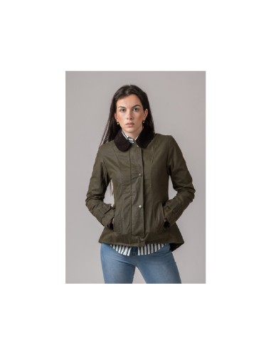 chaqueta encerada ladies ambre verde talla xs