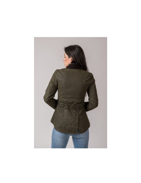 chaqueta encerada ladies amble verde talla xs