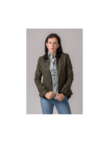 chaqueta encerada ladies ambre verde talla s