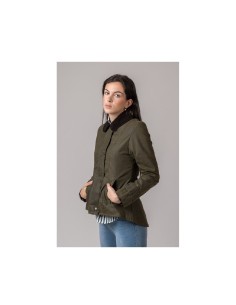 chaqueta encerada ladies ambre verde talla m 2