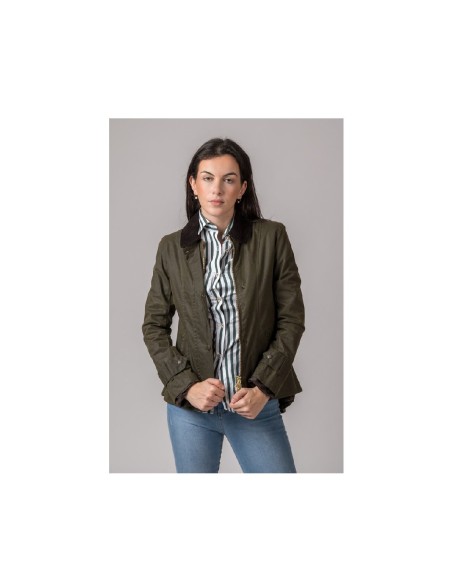 chaqueta encerada ladies ambre verde talla l