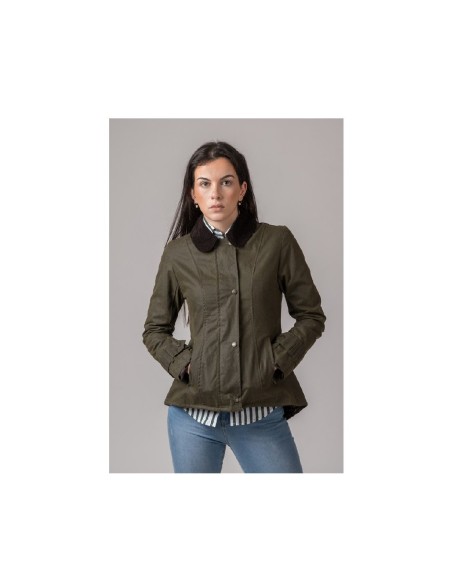 chaqueta encerada ladies amble verde talla xl