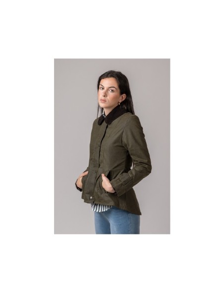 chaqueta encerada ladies amble verde talla xl