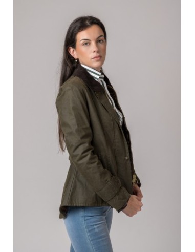 chaqueta encerada ladies ambre verde talla xl