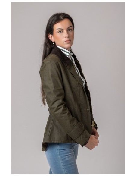 chaqueta encerada ladies ambre verde talla xl