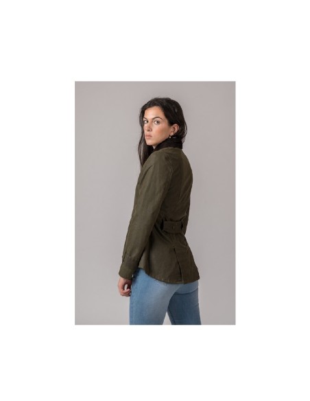 chaqueta encerada ladies amble verde talla xl