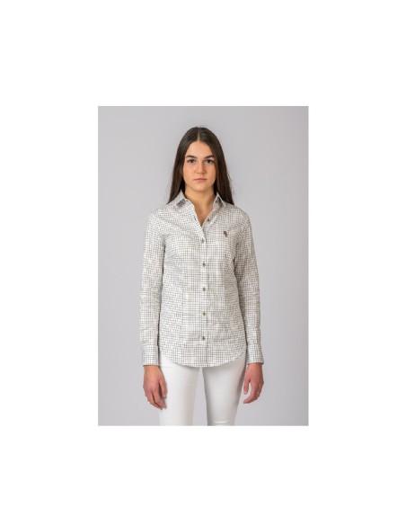 camisa cuadros verde marron mujer bc talla s