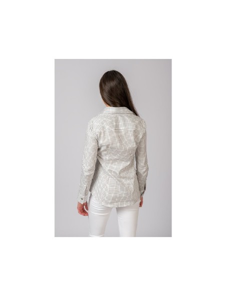 camisa cuadros verde marron mujer bc talla s