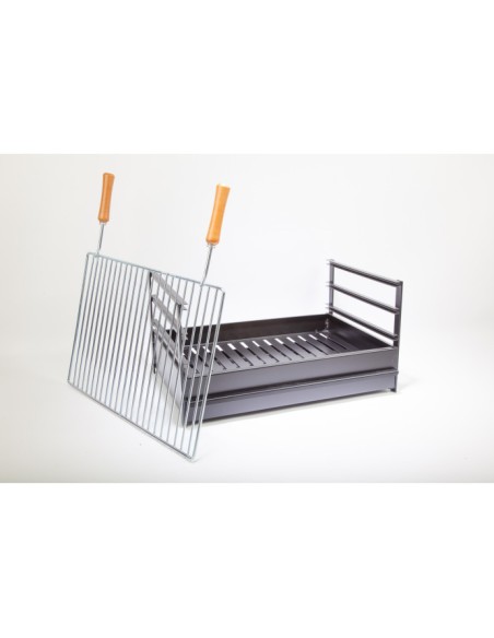 barbacoa carbon leña mesa 700 x 400 x 320mm